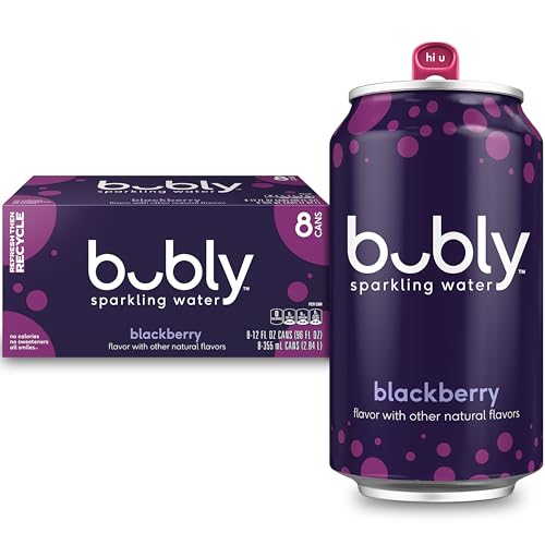 bubly Sparkling Water, Blackberry, Zero Sugar & Zero Calories, Seltzer Water, 12 Fl Oz Cans, Packaging May Vary (Pack of