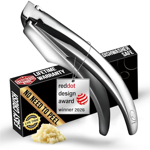 Gourmet Easy Lifetime Replacement Garlic Press, No Need to Peel, Fine Mince