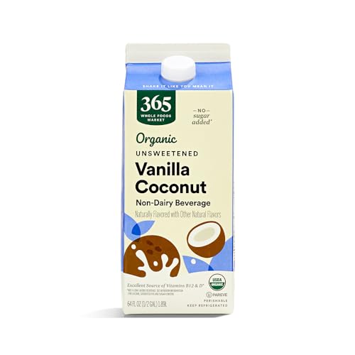 365 by Whole Foods Market, Organic Unsweetened Vanilla Coconut milk Beverage, 64 fl oz