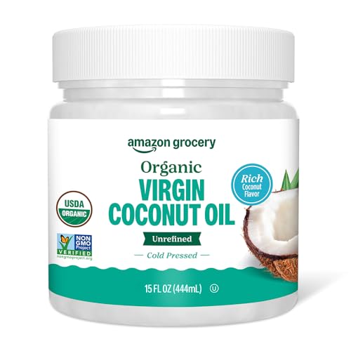 Amazon Grocery, Organic Virgin Coconut Oil, 15 Fl Oz