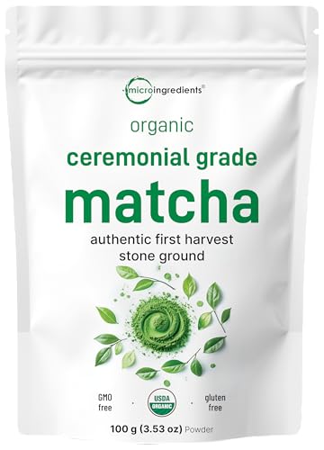 Micro Ingredients Organic Ceremonial Grade Matcha Powder, 100 Servings | Authentic Japanese First Harvest Matcha Green T