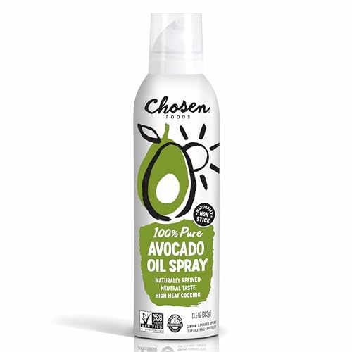 Chosen Foods Avocado Oil Spray, 13.5 Oz - All Purpose Cooking Spray made with 100% pure avocados - Non-GMO, Gluten-Free,