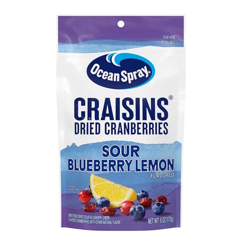 Ocean Spray® Craisins® Sweetened Dried Cranberries, Sour Blueberry Lemon, 6oz Pouch