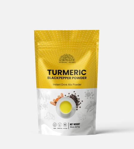Turmeric Curcumin with Black Pepper Powder 227g (8oz) - Instant Drink Mix Powder Turmeric Curcumin