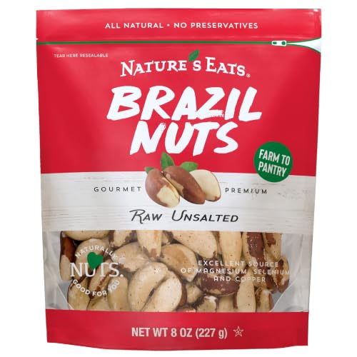 Nature’s Eats Raw Brazil Nuts - Whole Unsalted Superfood Snack from Brazil - Heart Healthy, Keto, Vegan - High in Seleni