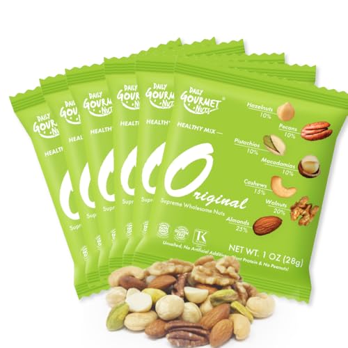 Daily Gourmet Nuts - Unsalted Mixed Nuts Snack Packs/Individually Wrapped Snacks/Nut Snacks/No Peanuts/Healthy Trail Mix