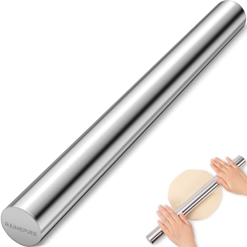 Rainspire Rolling Pins for Baking 304 Stainless Steel Dough Roller Perfect Baking Supplies Kitchen Essentials for Baking