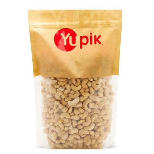 Yupik Roasted Unsalted Whole Cashews, 2.2 lb (35.2 oz), Gluten-Free, Kosher, Vegan, Crunchy Nuts, Lightly Roasted, No Ad