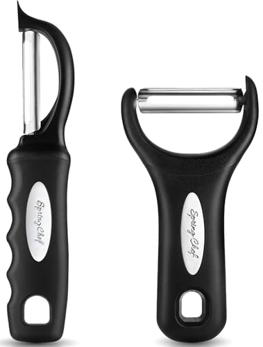 Spring Chef Swivel Vegetable Peeler & Y Potato Peeler w/Soft Grip Handles