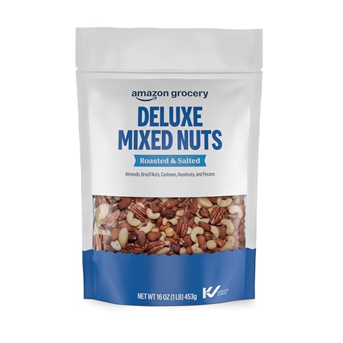 Amazon Grocery, Deluxe Mixed Nuts, Roasted & Salted, 16 Oz