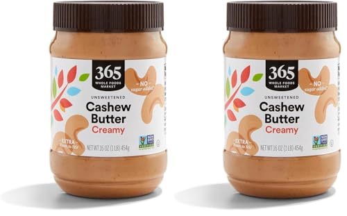 365 by Whole Foods Market, Creamy Cashew Butter, 16 Ounce (Pack of 2)