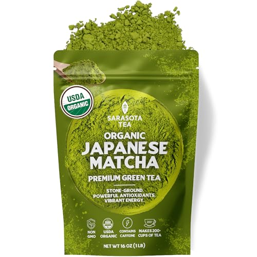 Organic Matcha Green Tea Powder 1 lb (16 Oz) – USDA Certified Organic Japanese Style Matcha – Pure Green Tea Powder for