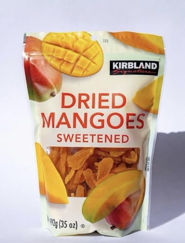 Kirkland signature dried mangoes sweetened net wt 2.18 lb and foldable cup bundles
