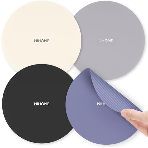 NiHome Silicone Jar Opener Gripper Pads, 6 Inch Large Rubber Jar Openers for Seniors with Arthritis & Weak Hands, Food-G