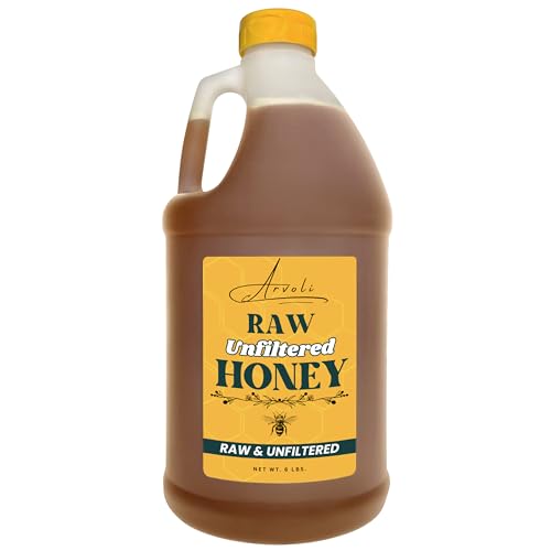 Bulk Honey - 6 LBS - Half Gallon of Raw Honey - Pure Unfiltered Delicious Healthy
