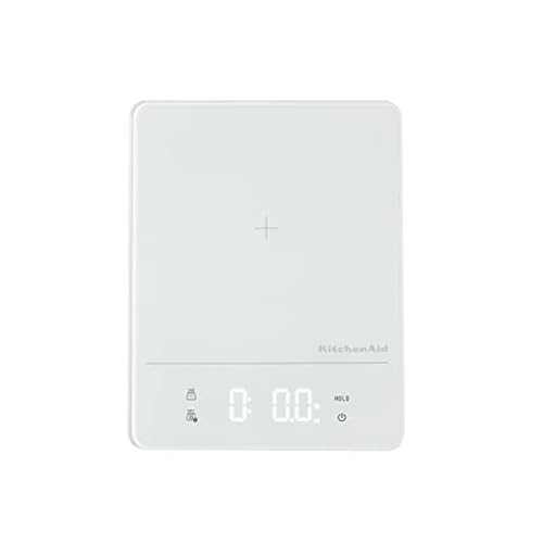 KitchenAid KQ913 Digital Waterproof (IPx7) Kitchen and Food Scale, LED readout, 11 Pound Max Capacity, White