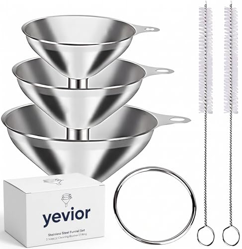 Small Funnels for Filling Bottles Stainless Steel Kitchen Funnels (Short)