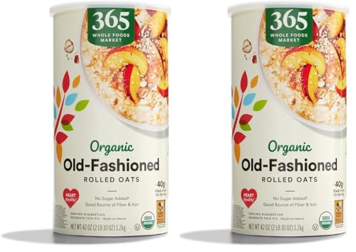 365 by Whole Foods Market, Organic Old-Fashioned Rolled Oats, 42 Ounce (Pack of 2)