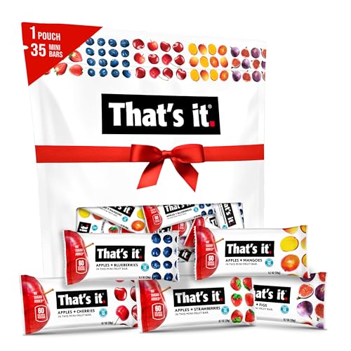 That's it. Mini Fruit Bars (Variety 35 Pack) No Sugar Plant-Based, Vegan & Gluten Free, Breakfast Bar, Paleo, for Childr