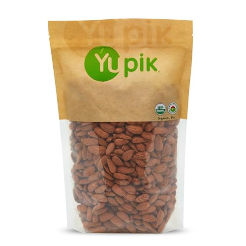 Yupik Organic Raw European Almonds, 2.2 lb, Non-Gmo, Vegan, Gluten-Free, Good Source Of Protein, Fiber, Iron & Calcium,