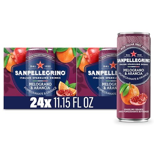 Sanpellegrino Italian Sparkling Drink Melograno And Arancia, Sparkling Orange And Pomegranate Beverage, 24 Pack Of Cans