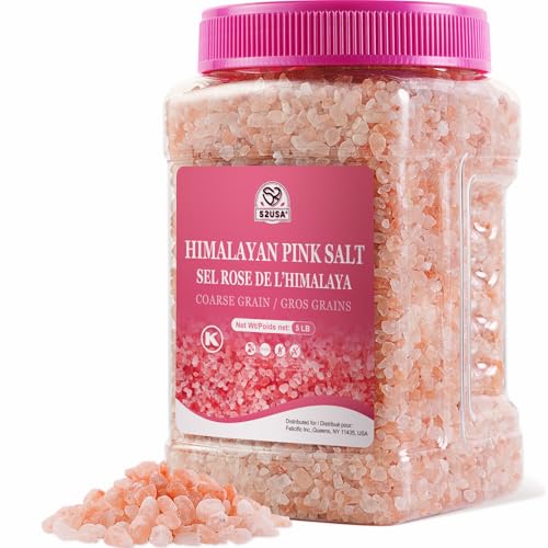 52USA Himalayan Pink Salt Coarse, Pink Salt Coarse for Grinder, 80oz (5 Pound), 100% Real, Pure, Unrefined Himalayan Pin