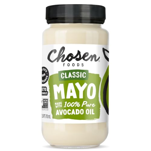Chosen Foods Classic Mayo, 24 Fl Oz - 100% Pure Avocado Oil-Based Mayonnaise - Non-GMO, Gluten-Free, Keto Friendly - 710