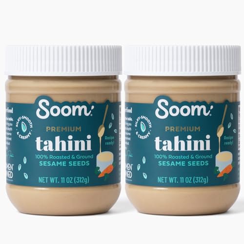 Soom Foods Premium Tahini, Creamy Sesame Paste, 11oz, 2 Pack