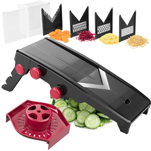 Mueller Austria Mandoline Slicer for Kitchen, Adjustable Vegetable Chopper, Fruit, Cheese Grater, Potato Chips Slicer -