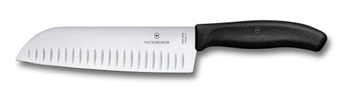 Victorinox Swiss Classic 7 Inch Santoku knife, Granton Blade, Black