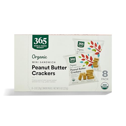 365 by Whole Foods Market, Organic Mini Peanut Butter Sandwich Crackers 8 Count, 1 Ounce