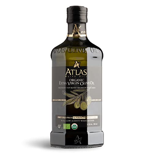 Atlas Organic Cold Pressed Moroccan Extra Virgin Olive Oil, Polyphenol Rich | EVOO From Morocco, Newly Harvested Unproce