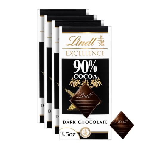 Lindt EXCELLENCE 90% Cocoa Dark Chocolate Candy Bars, 3.5 oz., 4ct