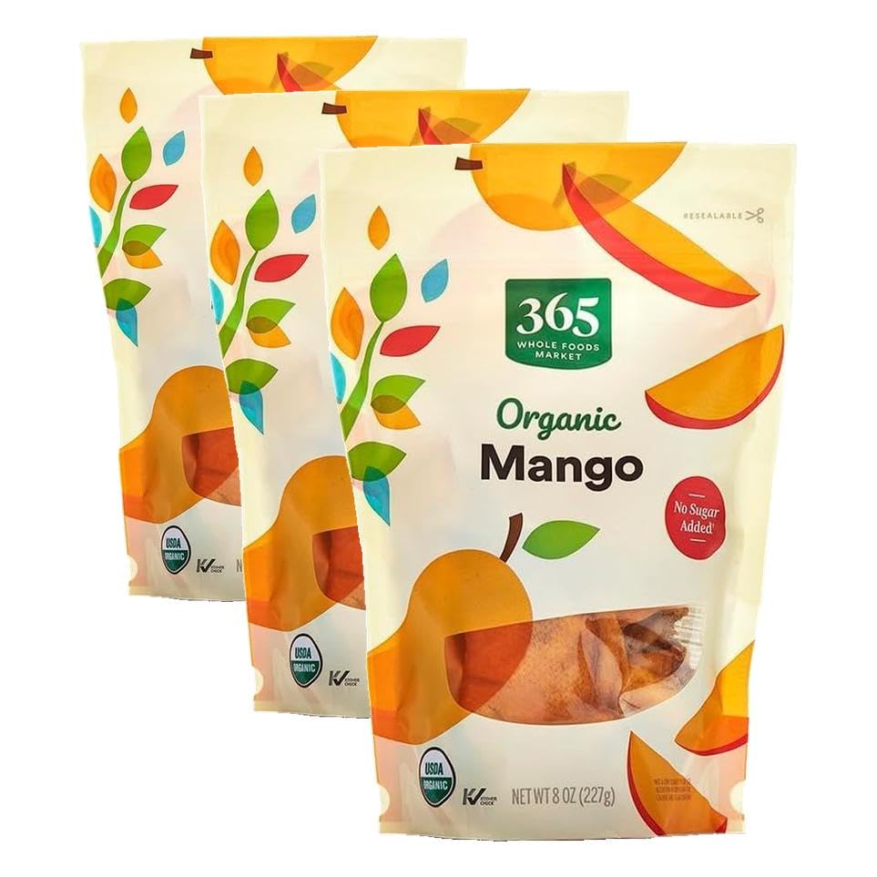 365 by Whole Foods Market, Mango Slices Organic, 8 Ounce (Pack of 3)