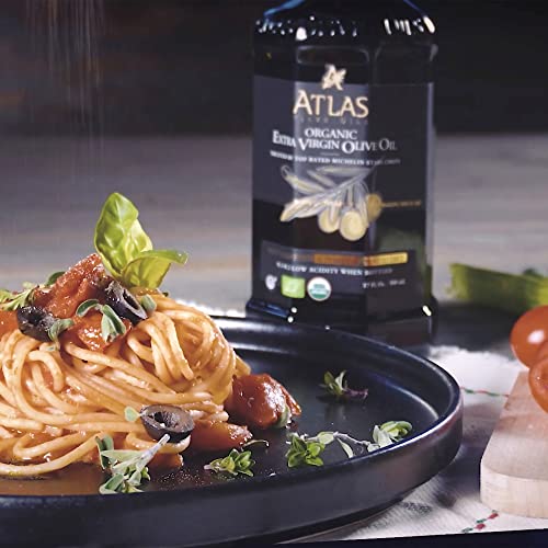 Atlas Organic Cold Pressed Moroccan Extra Virgin Olive Oil, Polyphenol Rich | EVOO From Morocco, Newly Harvested Unprocessed from One Single Family Farm | Trusted by Michelin Star Chefs | 500 mL