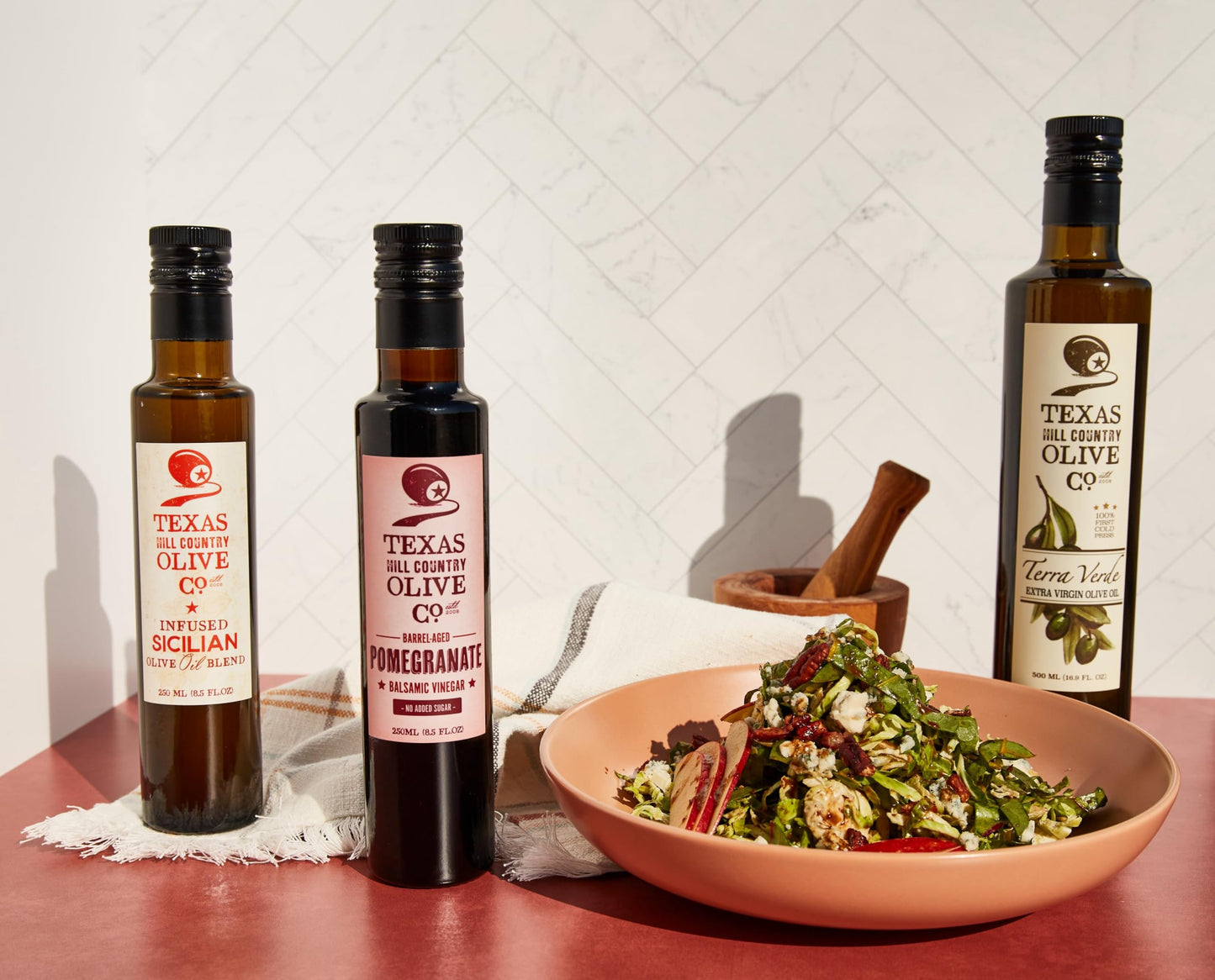 Texas Hill Country Olive Co Terra Verde Extra Virgin Olive Oil - Cold Pressed EVOO Gourmet Olive Oil - Rich & Fruity - Perfect for Finishing & Dressing - Award Winning & Made in Texas (8.5 oz)