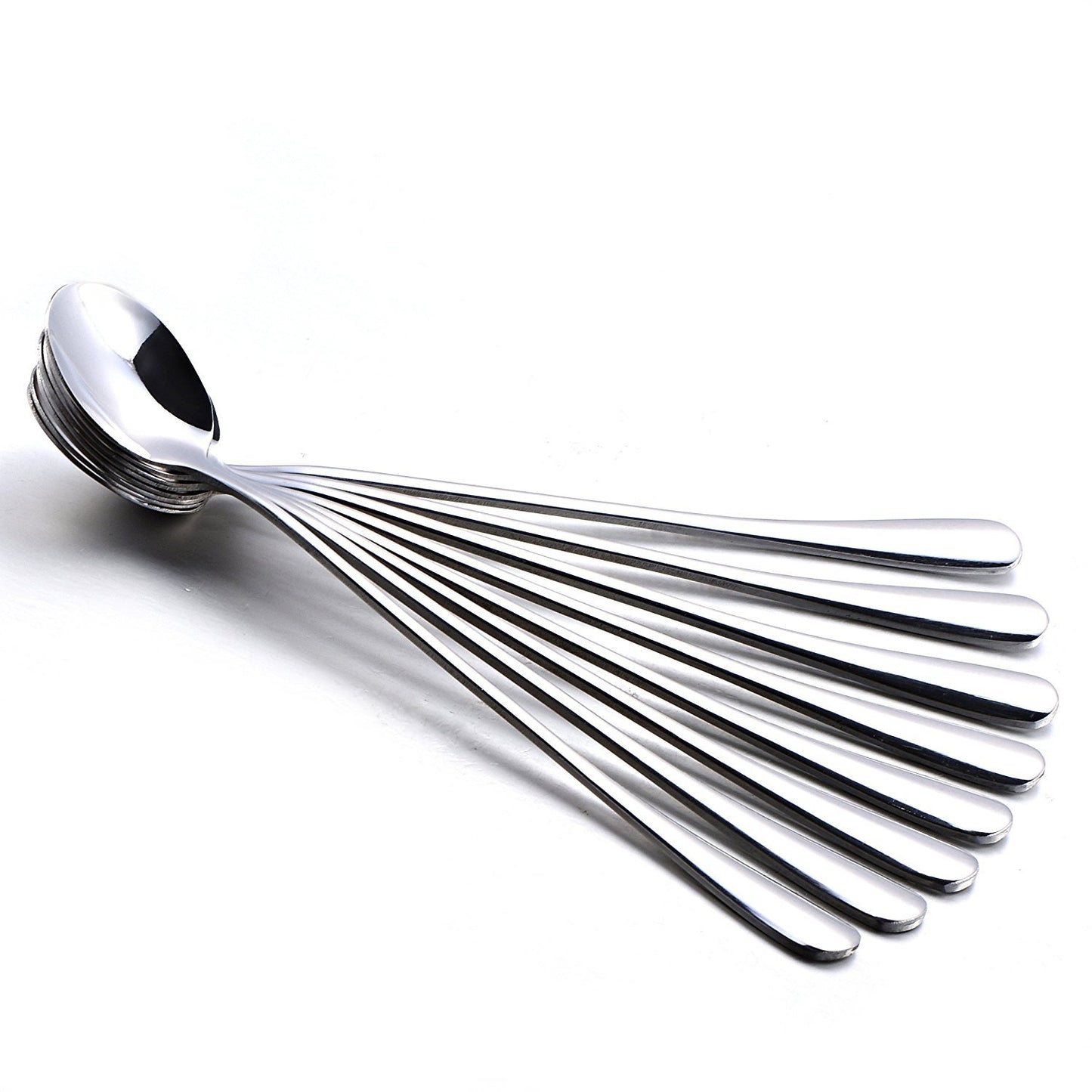 6 Pcs 7.5" Stainless Steel Mixing Spoons – Iced Tea & Ice Cream Long Handle Set