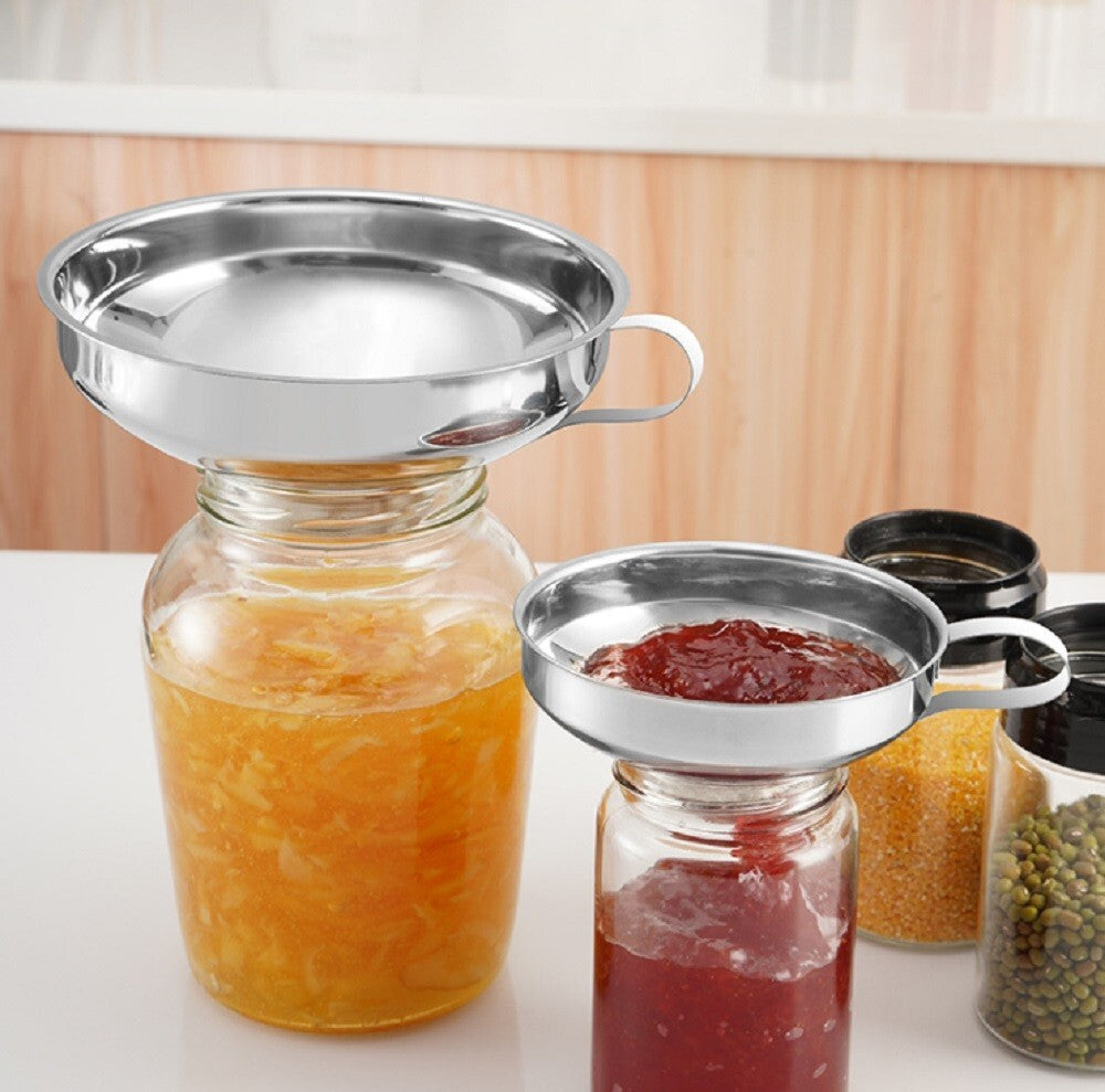 2-Piece Stainless Steel Canning Funnel Set for Mason Jars – Wide Mouth Funnel