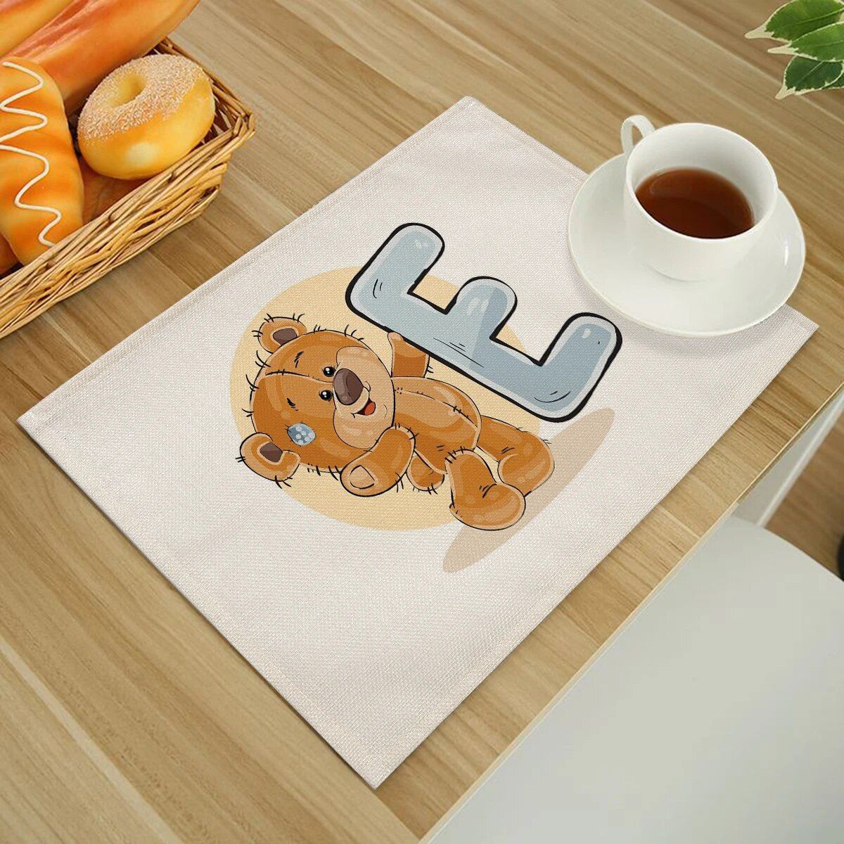 Cute Cartoon Animal Bear Kitchen Placemat for Children