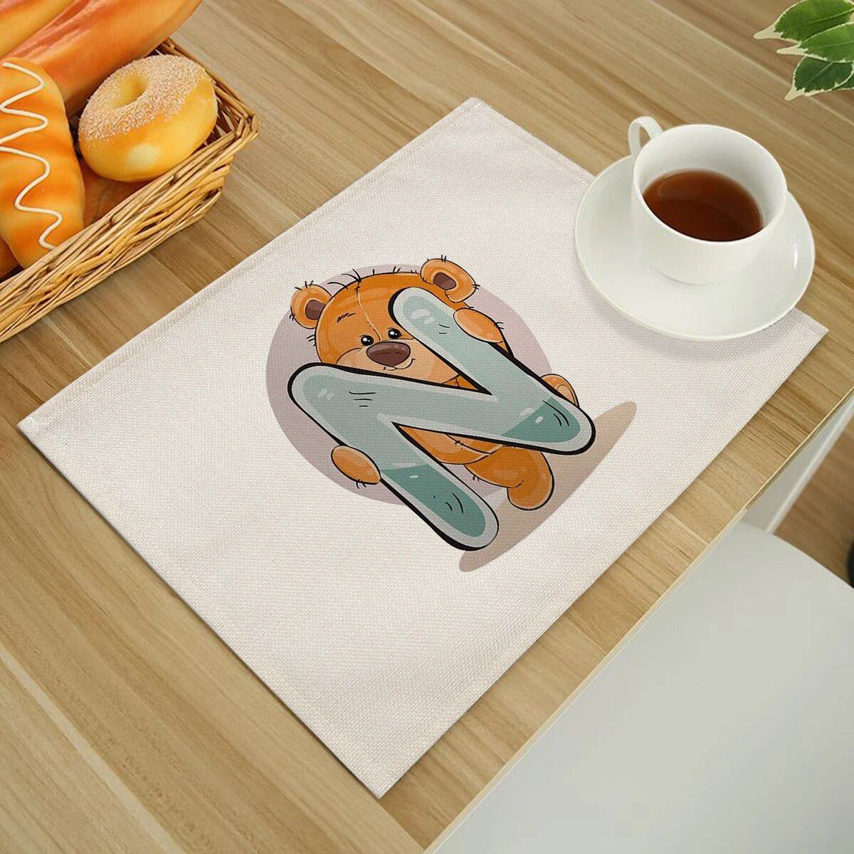 Cute Cartoon Animal Bear Kitchen Placemat for Children
