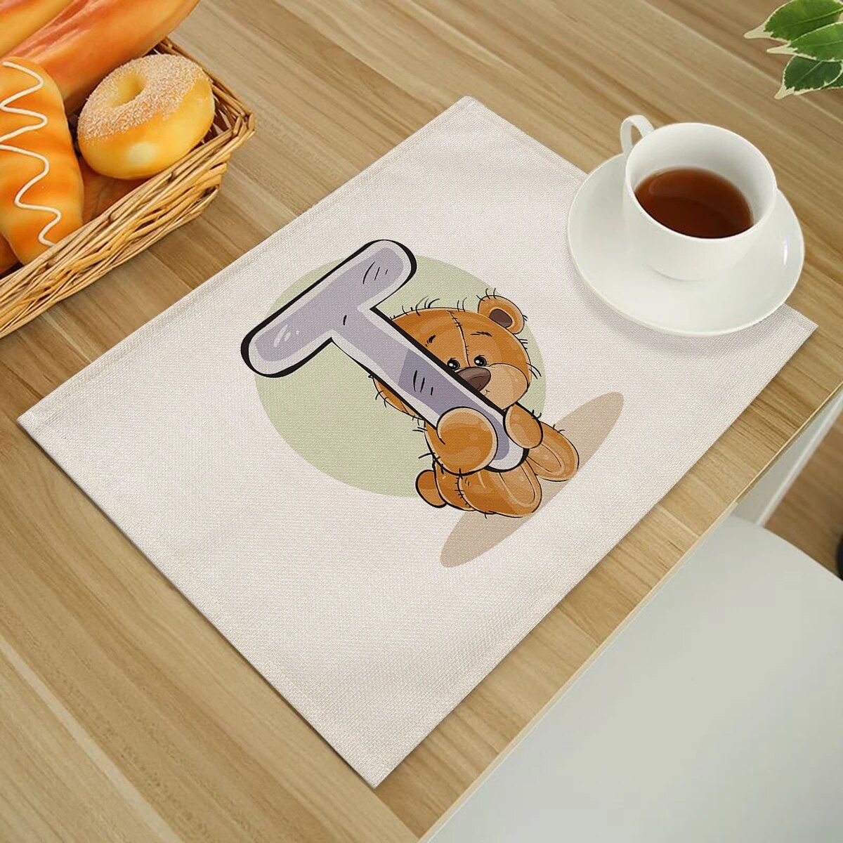 Cute Cartoon Animal Bear Kitchen Placemat for Children