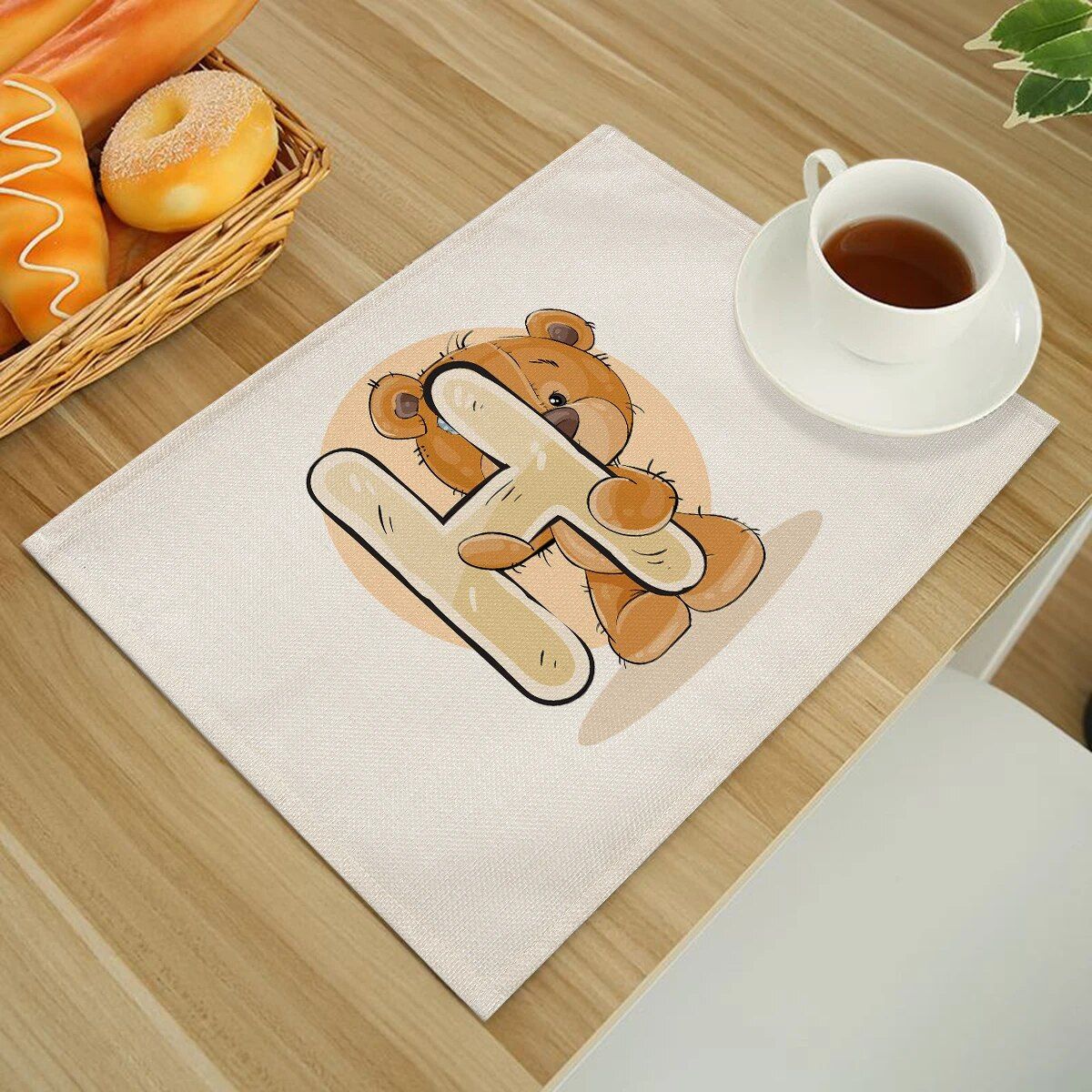 Cute Cartoon Animal Bear Kitchen Placemat for Children