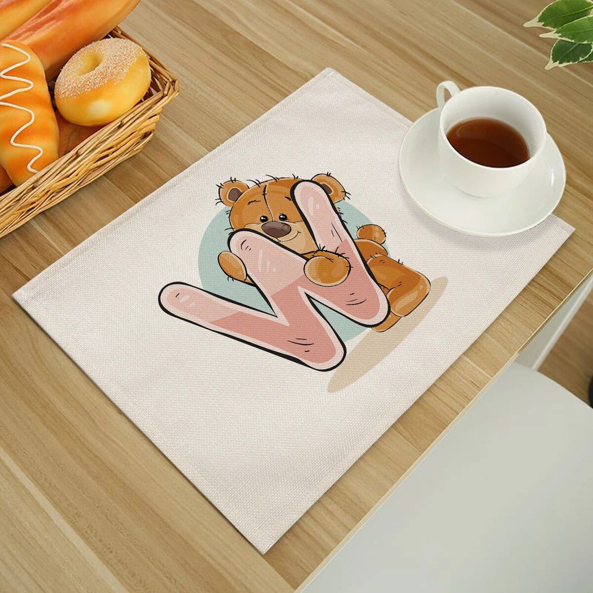 Cute Cartoon Animal Bear Kitchen Placemat for Children