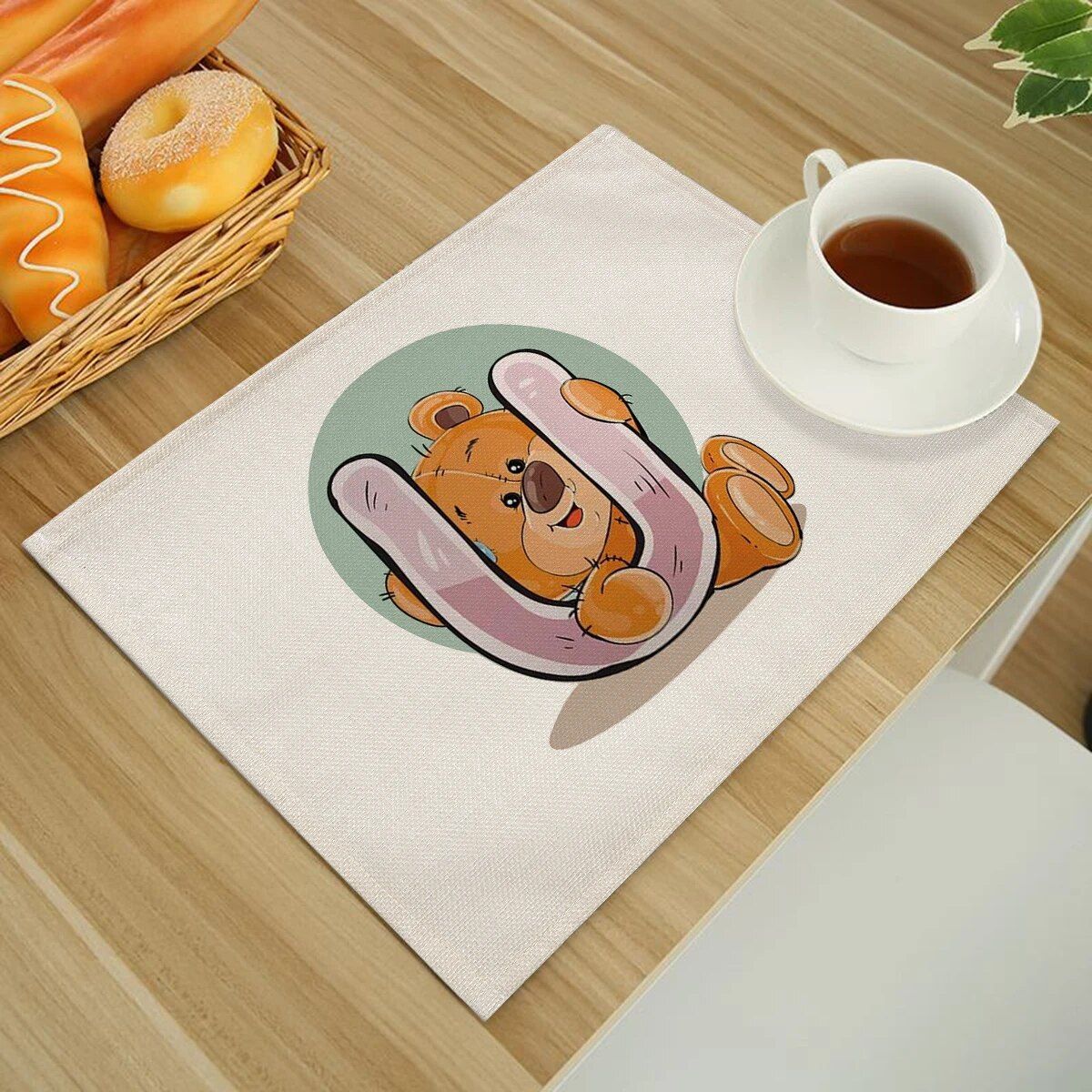 Cute Cartoon Animal Bear Kitchen Placemat for Children