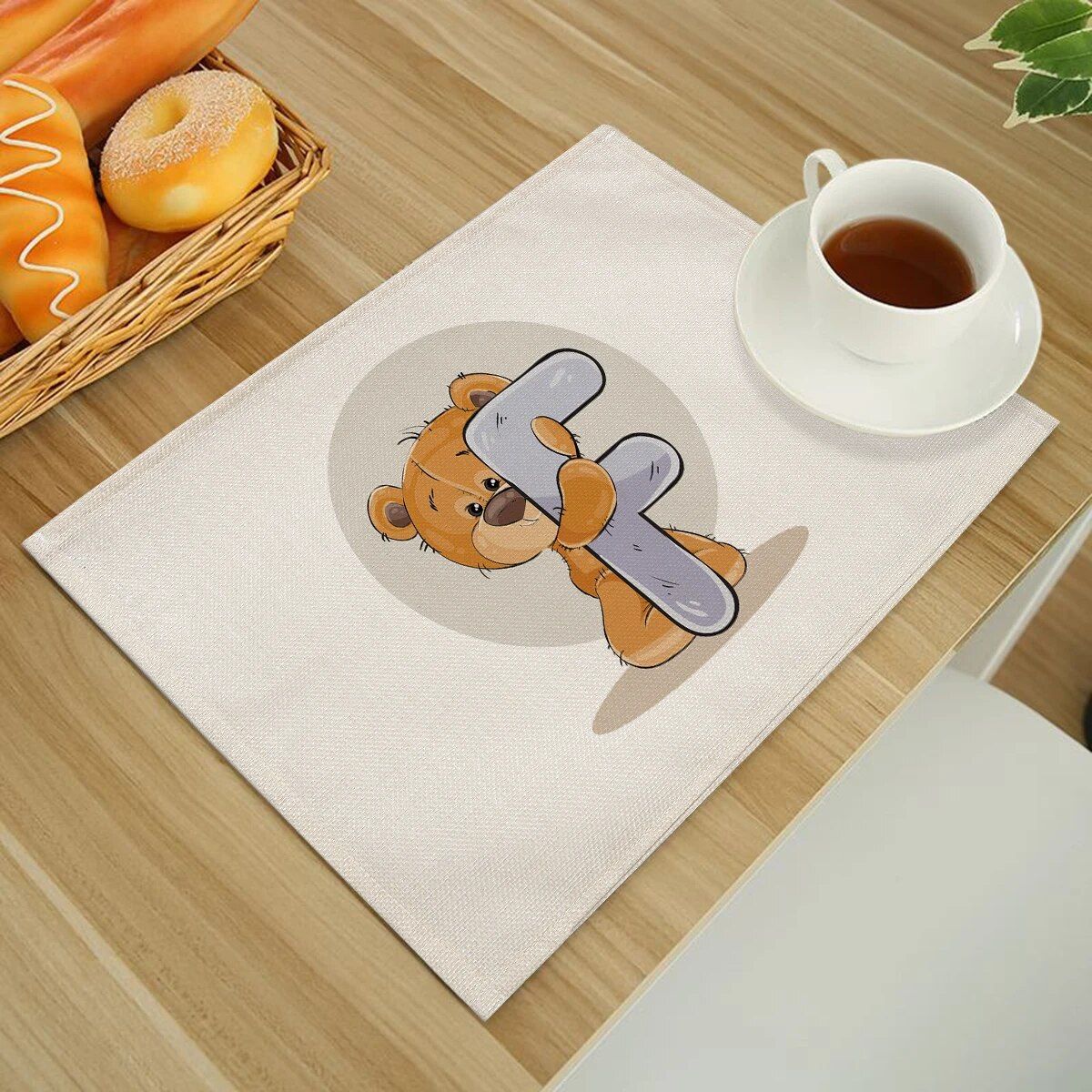 Cute Cartoon Animal Bear Kitchen Placemat for Children