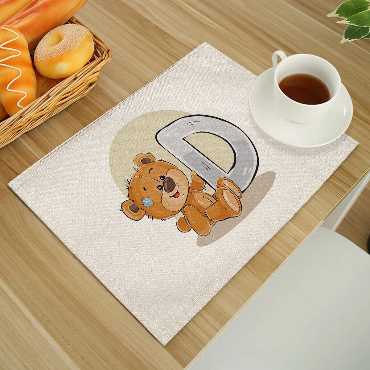 Cute Cartoon Animal Bear Kitchen Placemat for Children