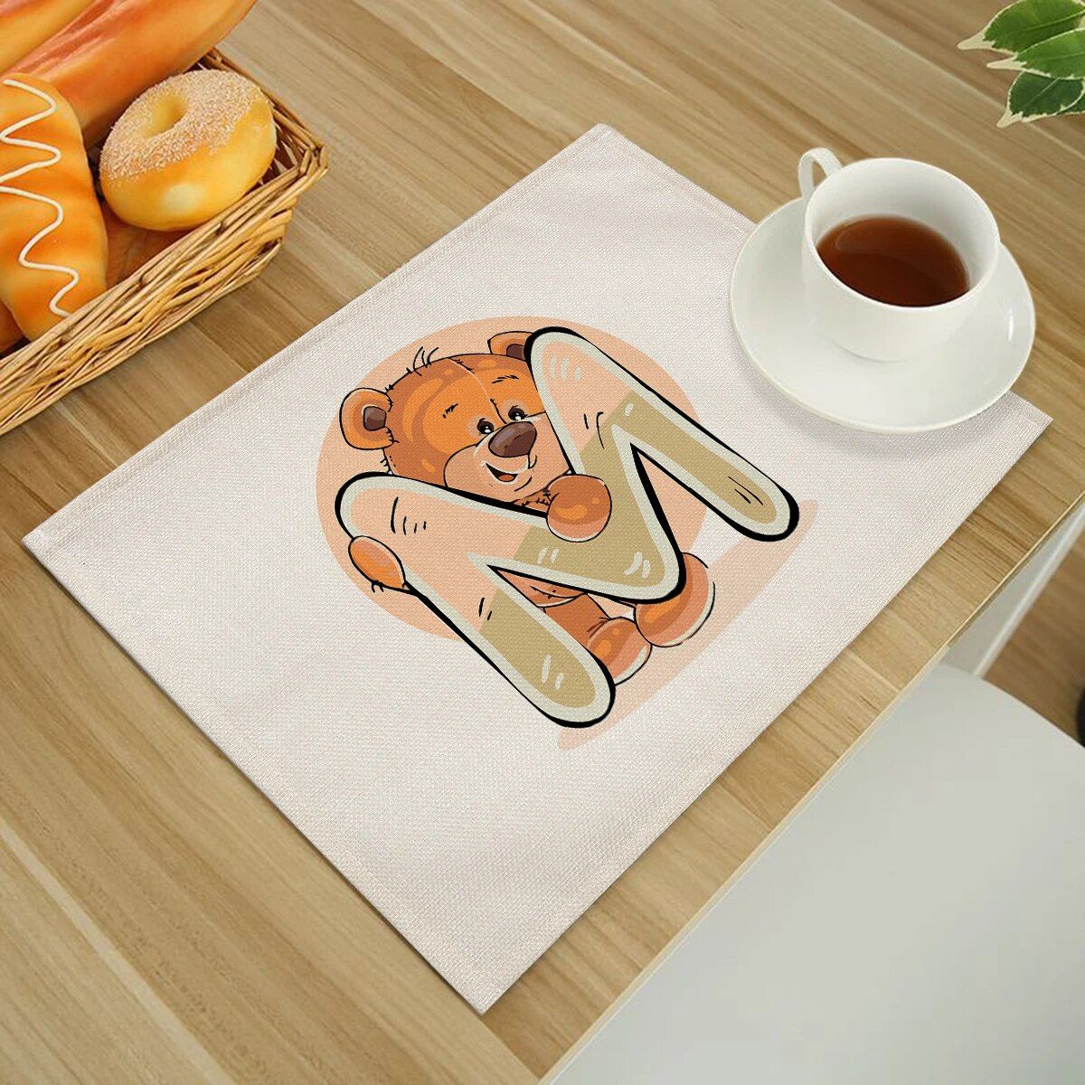 Cute Cartoon Animal Bear Kitchen Placemat for Children