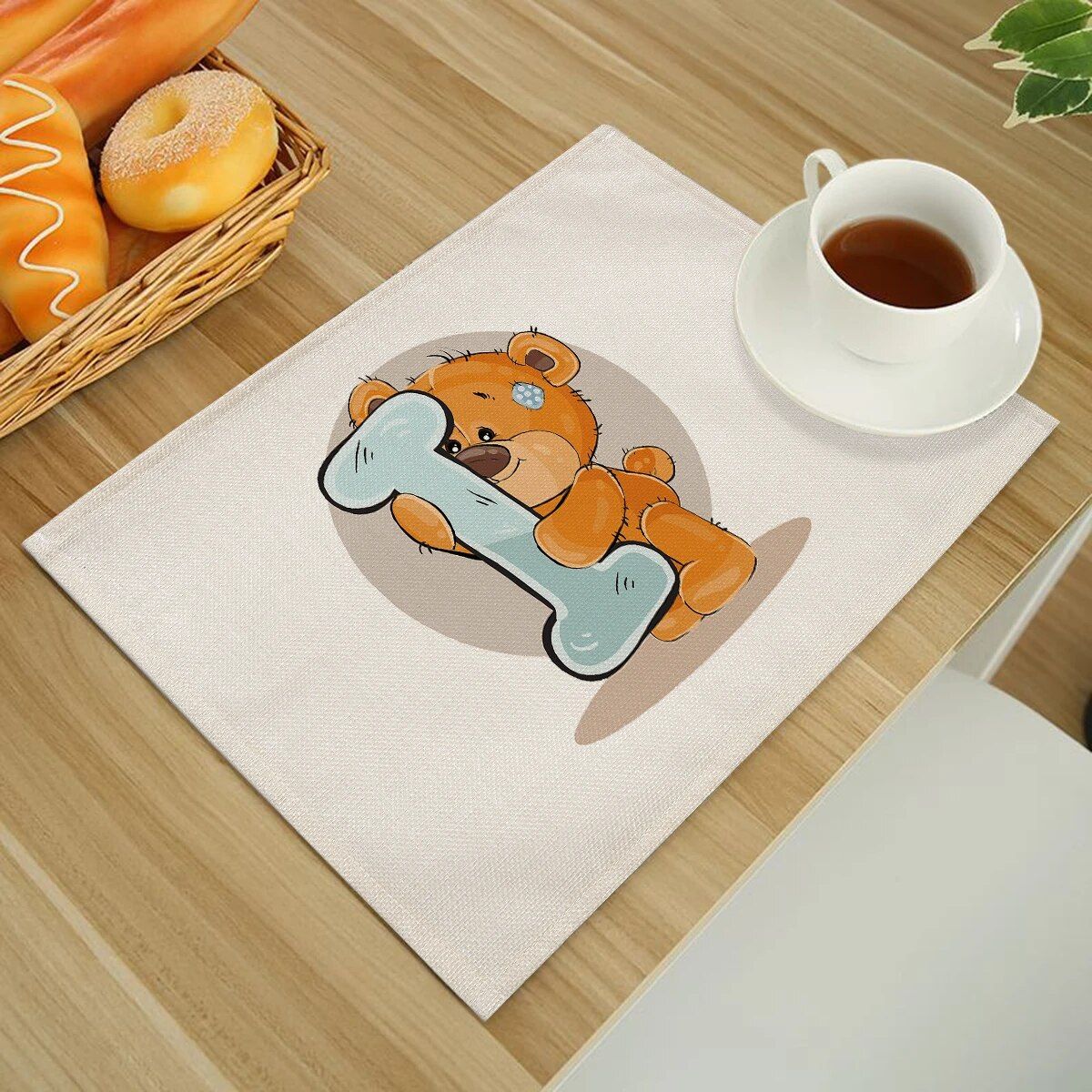 Cute Cartoon Animal Bear Kitchen Placemat for Children
