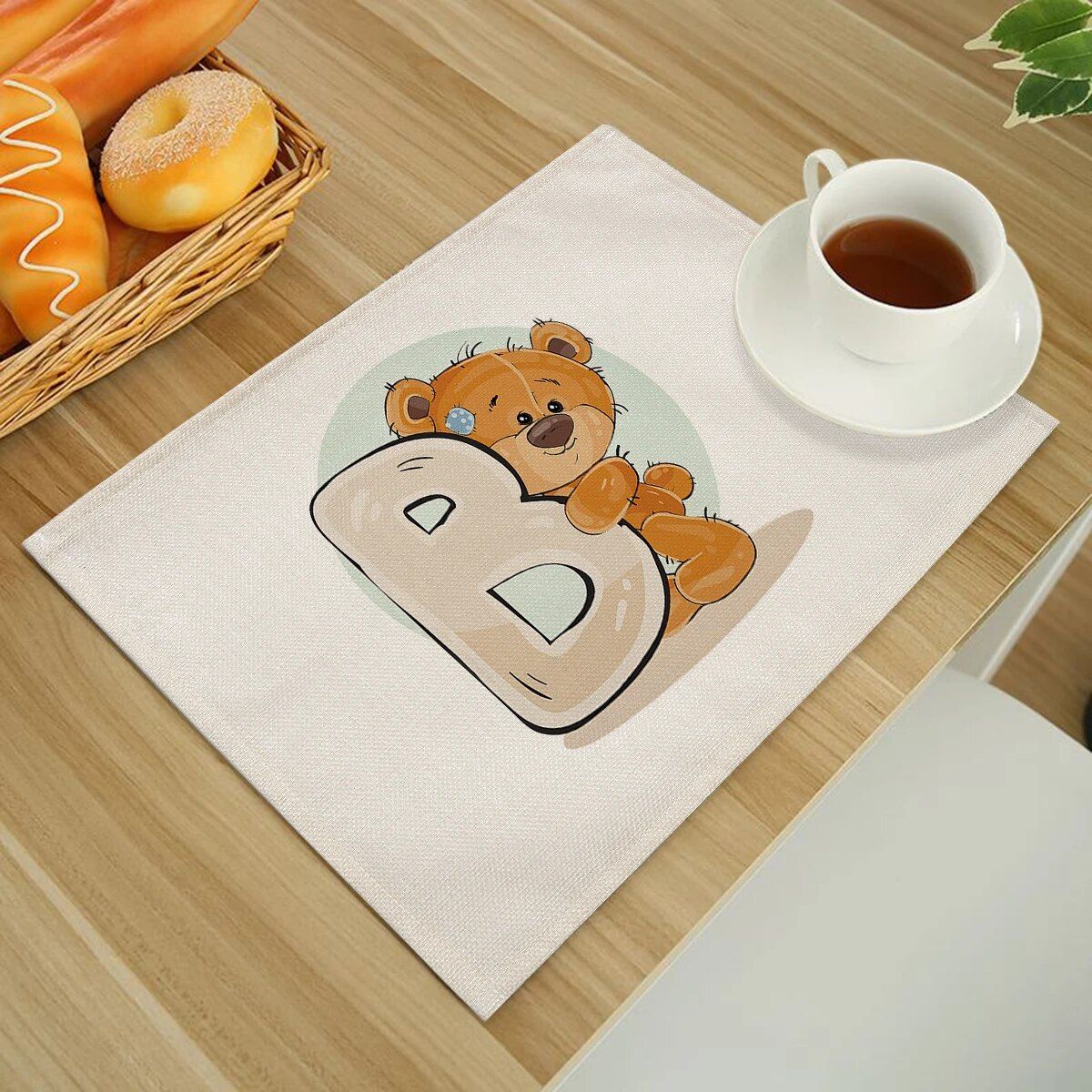 Cute Cartoon Animal Bear Kitchen Placemat for Children