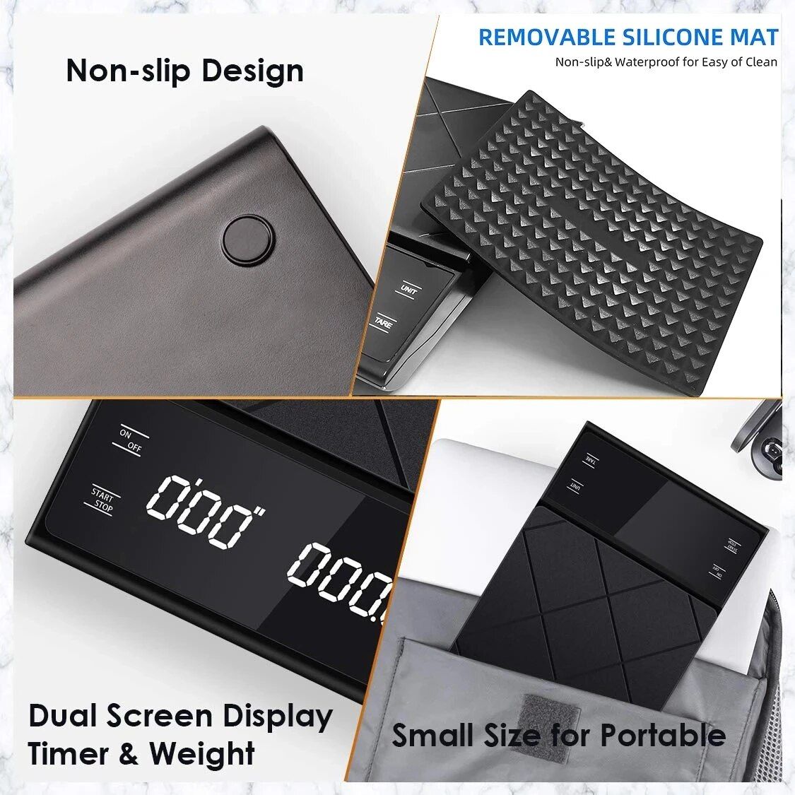 Digital Kitchen & Coffee Scale with Precision Timer